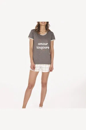 Dodo Pyjama en coton pour femme anthra/ecru
