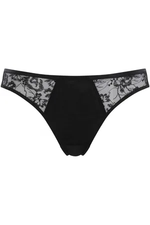 Panache Culotte Brésilienne en Tulle Brodé - Noire