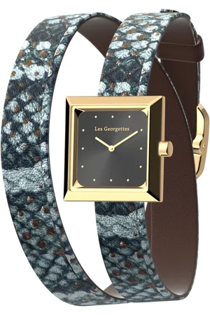 Les Georgettes Montre réversible Reptile / Chocolat