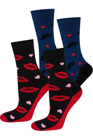Soxo Lot de 2 paires de chaussettes femme (mr and mrs)