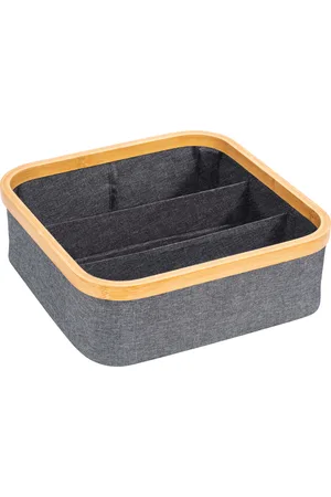 WENKO Organisateur de linge en bambou (carré/3 compartiments)