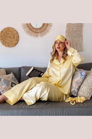 Lilysilk Pyjama En oie Femme Délicats Boutons, Poches Poitrine oie Dorée Naturelle Non Teinte Naturellement Antibactérien L