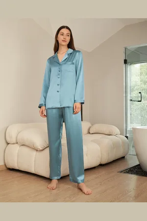 Lilysilk Pyjama Femme oie Naturelle Revers Crantés, Boutons Enveloppés De oie 100% oie Naturellement Antibactérien X