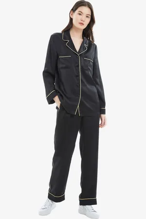 Lilysilk Pyjama De oie Femme Avec Passepoil Classique Et Poches 100% oie Conçu Pour La Beauté Une Meilleure Peau X