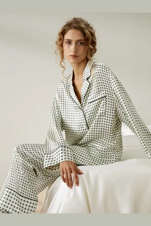 Lilysilk Pyjama 100 oie Poche Poitrine Boutons En Nacre 100% oie Naturelle Bonne Qualité Lavable En Machine L