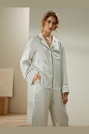 Lilysilk Pyjama oie Femme Luxe Col À Revers Boutons En Nacre 100% oie Pure Bon Rapport Qualité-Prix, Respectueux De La Peau M