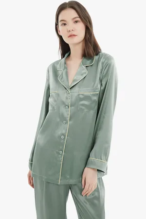 Lilysilk Pyjama En oie Pour Femme Vert Ensemble De Pyjama Deux Pièces 100% oie Naturelle Doux Pour La Peau Et Respirant