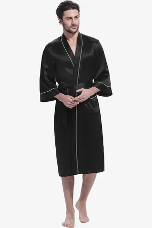 Lilysilk Robe de Chambre Homme en oie Luxeux Col Kimono L