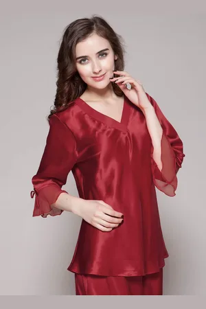 Lilysilk Pyjama En oie Femme Col V, Manches 3/4 100% oie Naturellement Antibactérien L