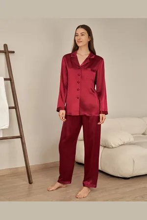 Lilysilk Pyjama oie Femme Revers Crantés, Boutons Enveloppés De oie 100% oie Pure Léger Et Résistant Aux Rides