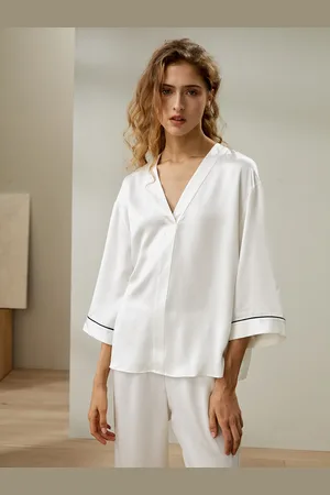 Lilysilk Pyjama De oie Col En V Manches Trois-Quarts 100% oie De Mûrier Respirant uper Léger L