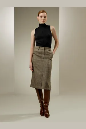 Lilysilk Jupe En Laine Et oie Jupe Crayon Taille Mi-Haute Mélange oie-Laine Élégance Intemporelle Et tyle ophistiqué 42