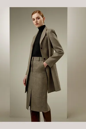 Lilysilk Veste Coupe Droite Épurée, Blazer Long Mélange oie-Laine Élégance Intemporelle Et tyle ophistiqué 42