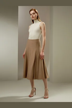 Lilysilk Jupe En Laine Jupe Parapluie Midi Plissée Laine Mérinos Élégance Intemporelle Et tyle ophistiqué 42