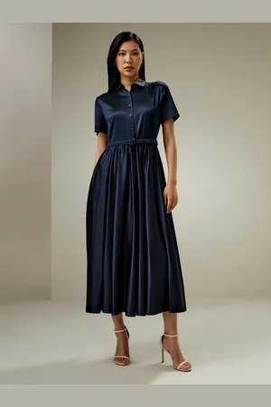 Lilysilk Robe Longue En oie Poches Latérales, Fermeture Boutonnée 100% oie Pure Pièces Incontournables Pour De Multiples Occasions