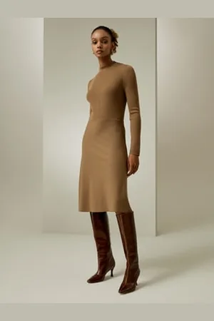 Lilysilk Robe En Laine Coupe Régulière Ajustée Mélange oie-Laine a Taille Mi-Haute ophistiqué Et Élégant Xs