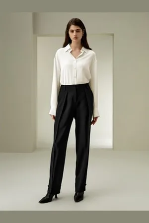 Lilysilk Pantalon Laine En oie Un Excellent Drapé Et De La Chaleur Mélanges De oie-Laine Charme Classique Les Essentiels De La Garde-Robe 42