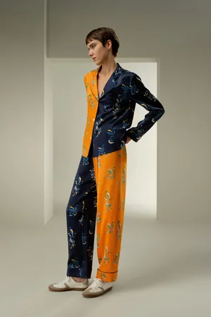 Lilysilk Pyjama En oie Imprimé Cachemire Asymétrique oie De Mûrier Léger Et Résistant Aux Rides Texture Luxueuse Xl