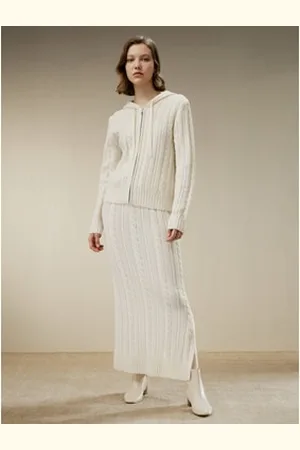 Lilysilk Jupe Longue Laine Coupe Ajustée Laine Mérinos tyle À Enfiler Et Taille Élastique L