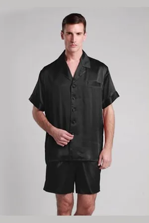 Lilysilk Uite De Pyjashort En oie Homme Tuyauterie De Couleur Assortie Pure oie Élastique ans Produits Chimiques Nocifs