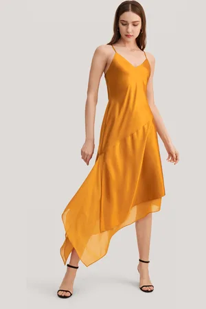 Lilysilk Robe Longue oie Femme Asymétrique Avec Ourlet À Volants oie Extensible De Qualité Léger Et Respirant Robe 10