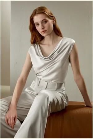 Lilysilk Top À Col Bénitier Col Rond 100% oie Les Essentiels De La Garde-Robe ans Produits Chimiques Nocifs 42