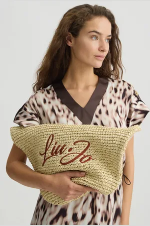 Liu Jo Liu Jo Sac Shopper En Raphia Avec Logo