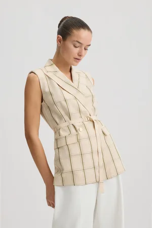 Liu Jo Liu Jo Veste Sans Manches En Lin À Carreaux