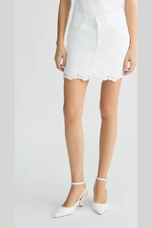 Liu Jo Liu Jo Mini Jupe Blanche Avec Broderie