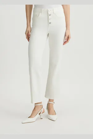 Liu Jo Liu Jo Pantalon Bootcut Blanc À Taille Haute