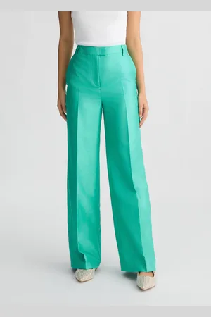 Liu Jo Liu Jo Pantalon Long Vert En Shantung