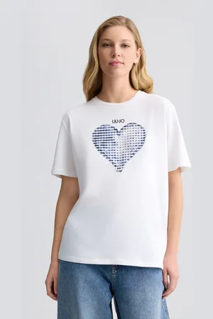 Liu Jo Liu Jo T-shirt Avec Cœur Et Strass