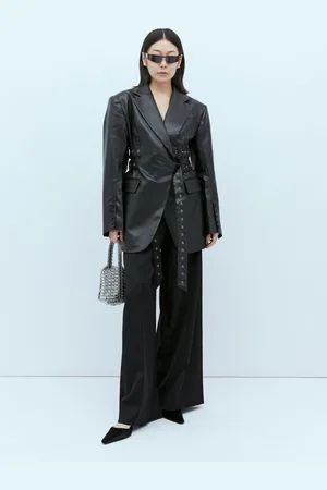 Rokh Triple Belt Faux Leather Blazer - Femme Blazers Eu - 34
