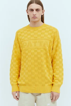 Patta Purl Ribbed Knit Sweater - Homme Pulls Yellow S