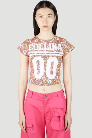 Collina Strada Logo Print Floral T-shirt - Femme T-shirts Multicolour Xs