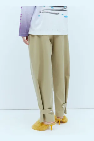 Burberry Side Buckle Pantalon - Femme Pantalons Beige Uk - 08