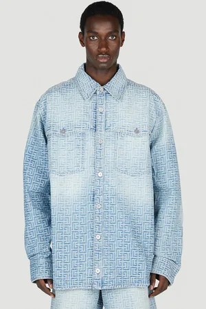 Balmain Monogram Denim Chemise- Homme Chemises Light Eu - 50