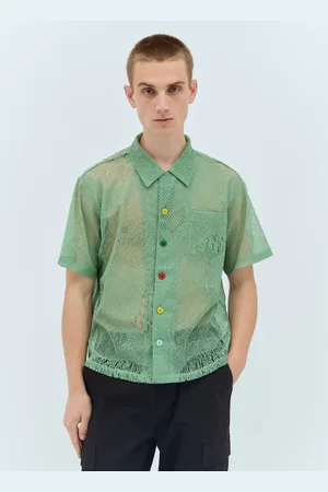 Brain Dead Engineered Mesh Chemise- Homme Chemises Green S