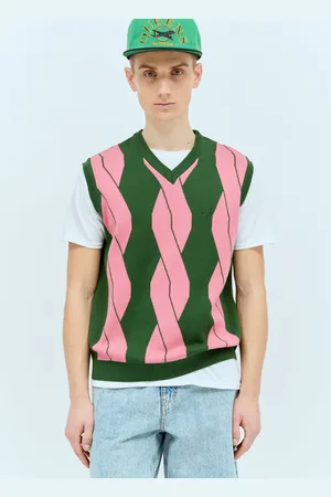 AWAKE NY Cable Sweater Vest - Homme Hauts Green L