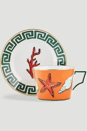 RICHARD GINORI 1735 Set Of Two Il Viaggio Di Nettuno Tea Cup And Saucer - Tea & Coffee Multicolour One Size