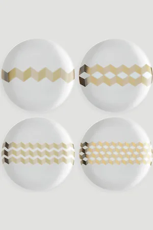 LSA International Set Of Four Chevron Teaplate - Tea & Coffee One Size