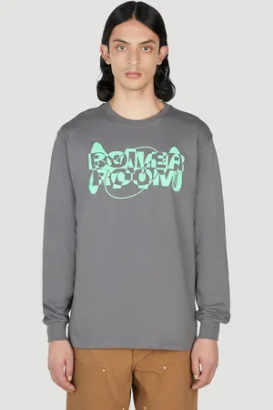 BOILER ROOM Logo Print Longues Manchese T-shirt - T-shirts Grey S
