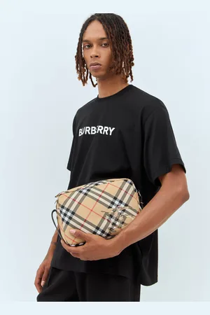 Burberry Check Crossbody Sac - Homme Sacoches Beige One Size
