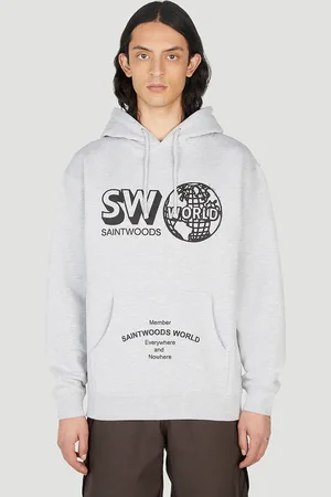 SAINTWOODS World Member Hooded Sweatshirt - Homme Sweatshirts Light Grey M