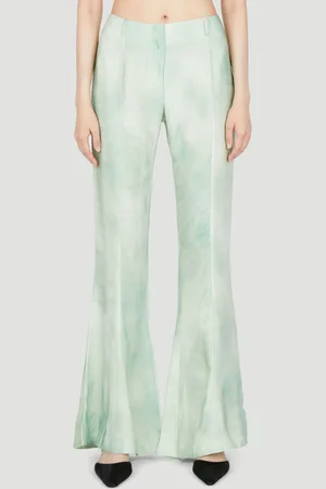 Acne Studios Marbel Print Flared Pantalon - Femme Pantalons Green Fr - 34