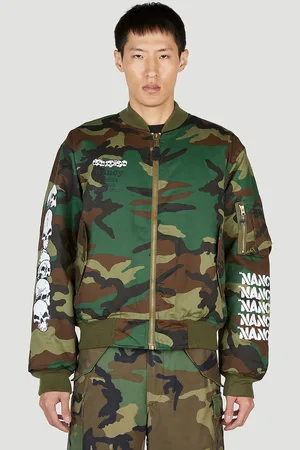 Nancy Camouflage Bomber Jacket - Homme Blousons Green M