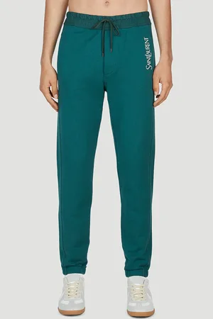 Saint Laurent Logo Print Track Pantalon - Homme Pantalons De Survêtement Green Xs