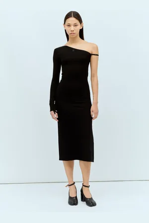 Courrèges One-sleeve Logo Emboridery Midi Dress - Femme Robes M