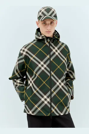 Burberry Hooded Check Jacket - Homme Blousons Green M