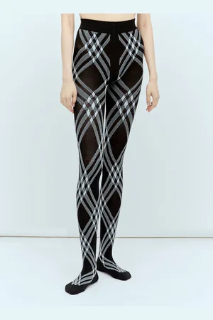 Burberry Check Wool Blend Tights - Femme Chaussettes S